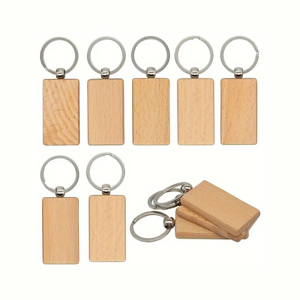 Porte Clé rectangle en bois - Graphelio - L'imprimeur qui imprime tout sur tout